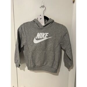 NWT Nike Hoodie Boys Size 7 Gray Soft‎ Cotton Poly Blend Hooded Sweatshirt